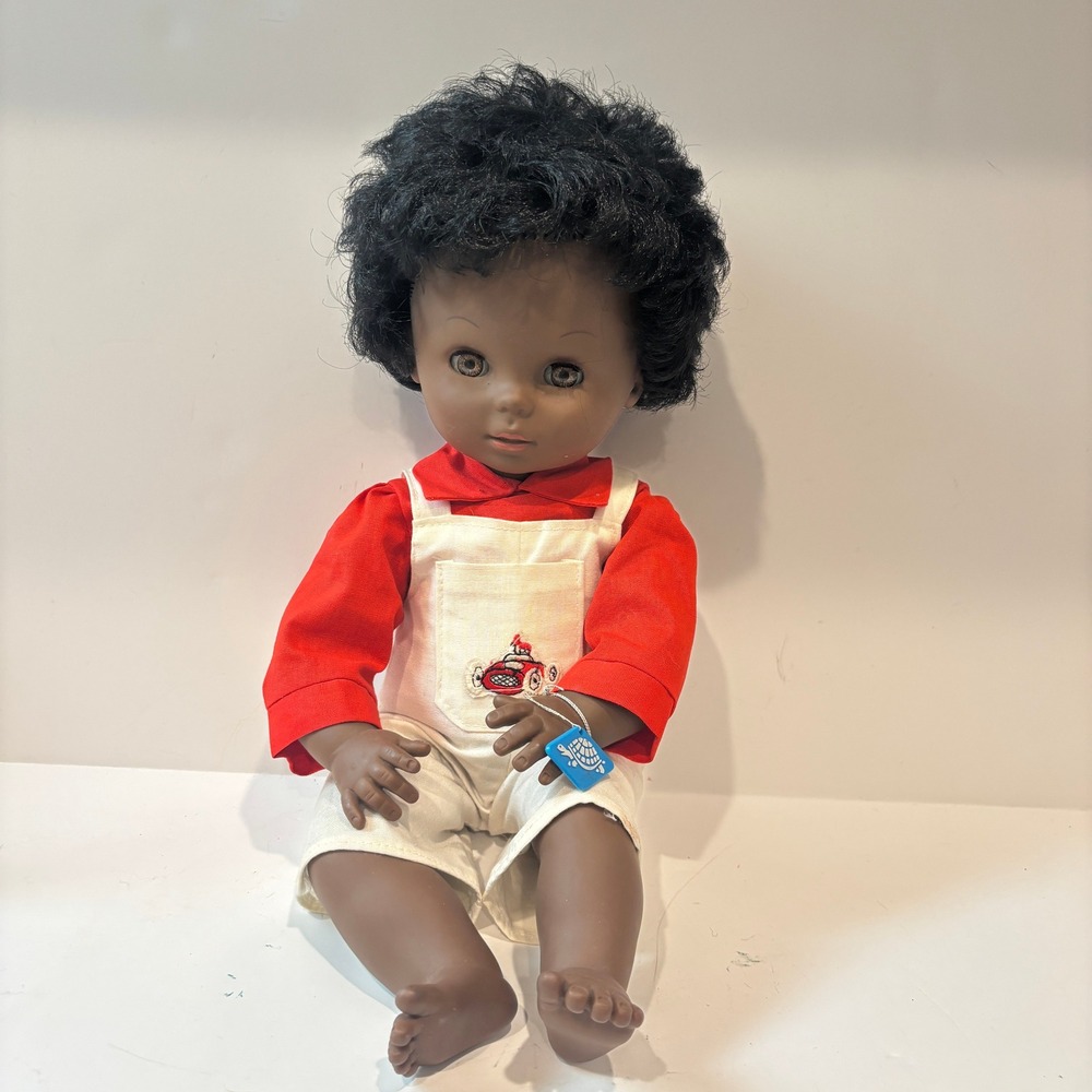 Vintage Schildkrot Doll Black Boy Brown Eyes 16 Inch Original Reproduction
